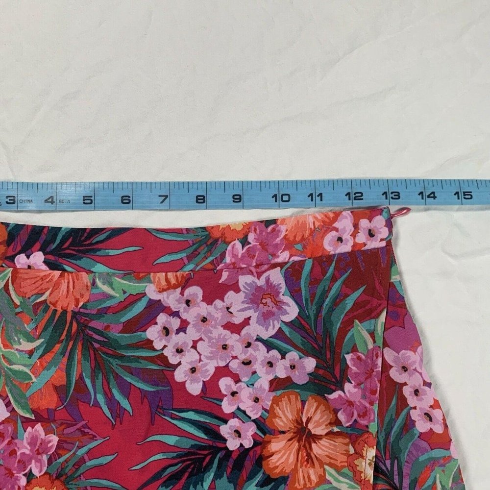 Show Me Your Mumu Pink Aloha Flirt Skirt Faux Wrap Midi Tropical Small - Picture 4 of 8